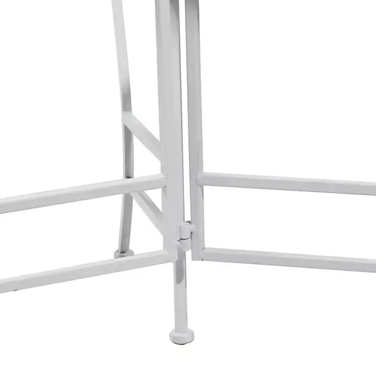Kirklands Home Metal Floral 3-Tier Plant Stand White Clearance
