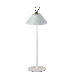 Kirklands Home Metal Frosted Light Cordless Table Lamp White New