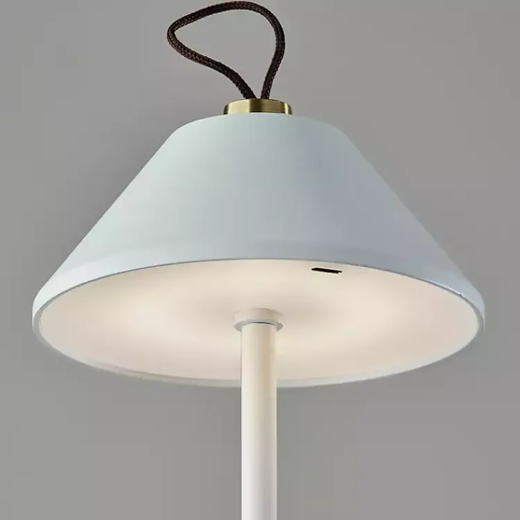 Kirklands Home Metal Frosted Light Cordless Table Lamp White New