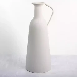 Vases>Kirklands Home Metal Jug Floor Vase, 20 in. White