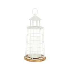 Lanterns>Kirklands Home Metal Lighthouse Lantern, 15 in. White