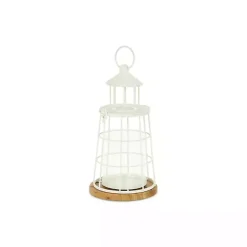 Lanterns>Kirklands Home Metal Lighthouse Lantern, 12 in. White