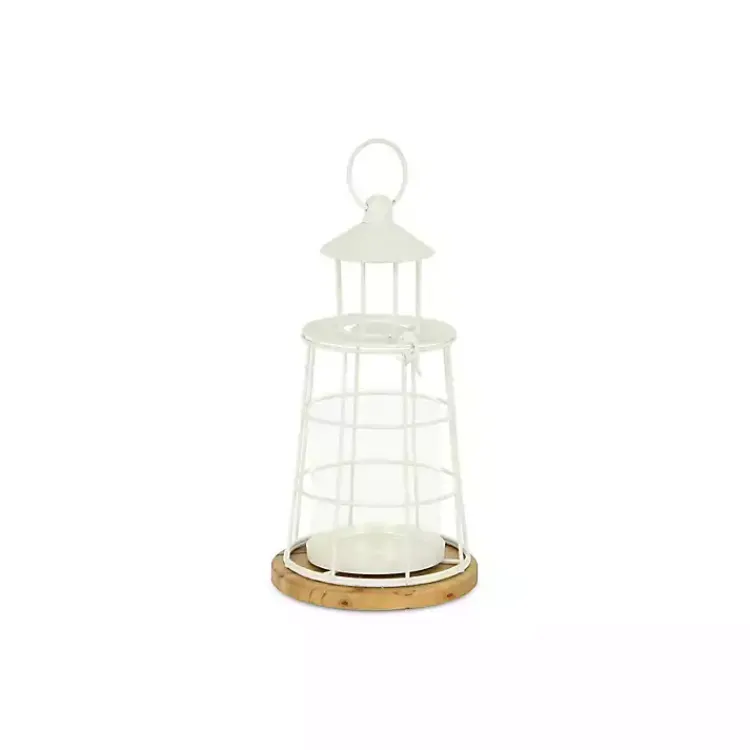 Lanterns>Kirklands Home Metal Lighthouse Lantern, 12 in. White