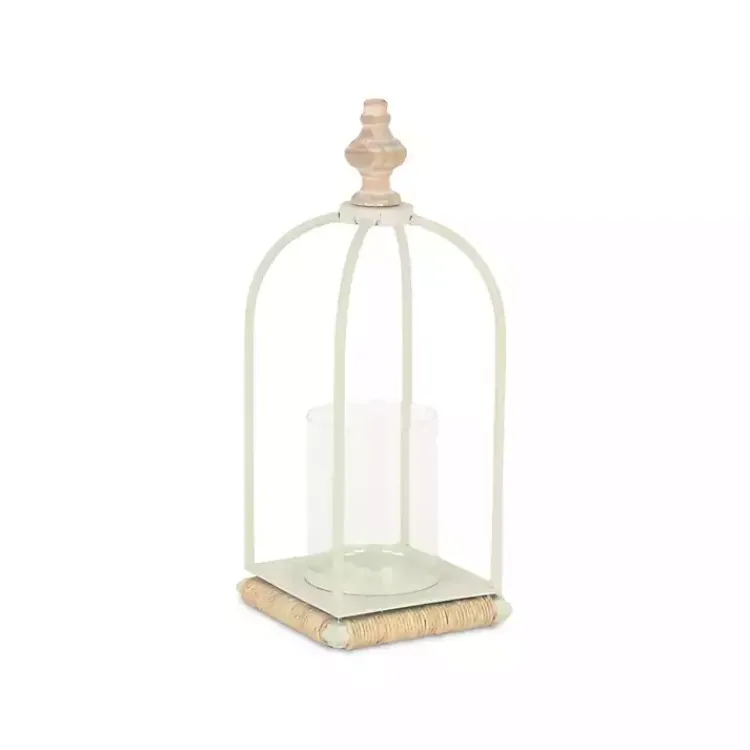 Lanterns>Kirklands Home Metal Rope Wrapped Lantern White