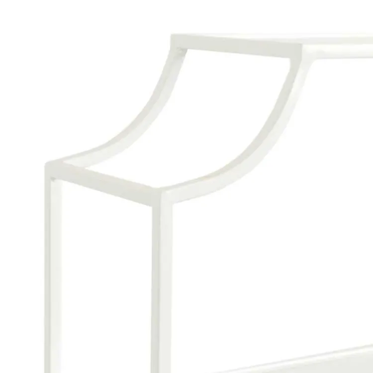 Kirklands Home Metal Scalloped 3-Tier Glass Wall Shelf White Clearance