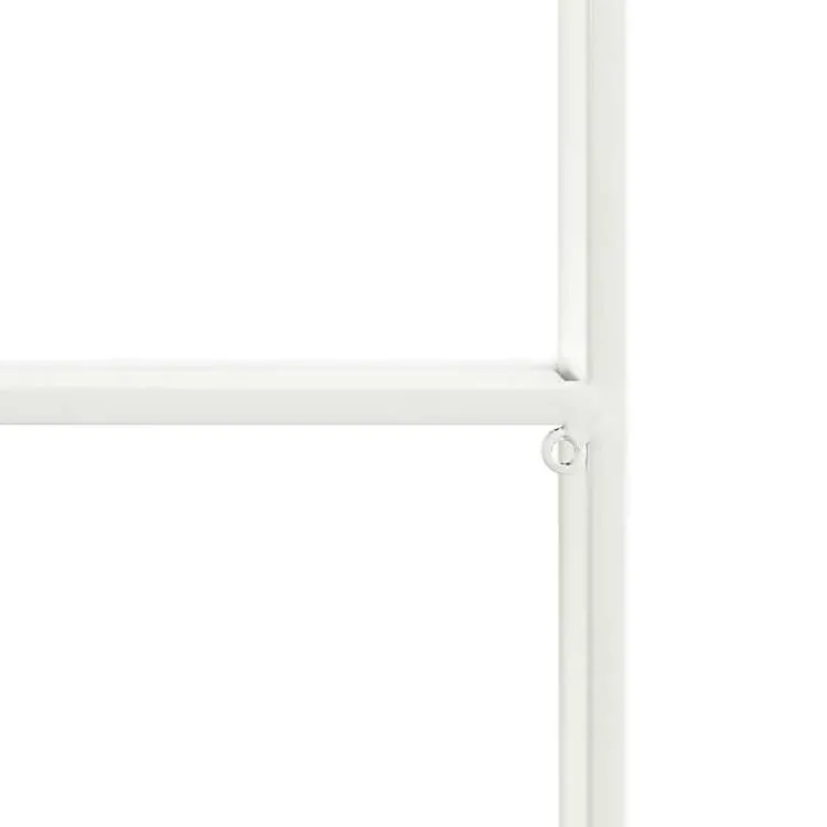 Kirklands Home Metal Scalloped 3-Tier Glass Wall Shelf White Clearance