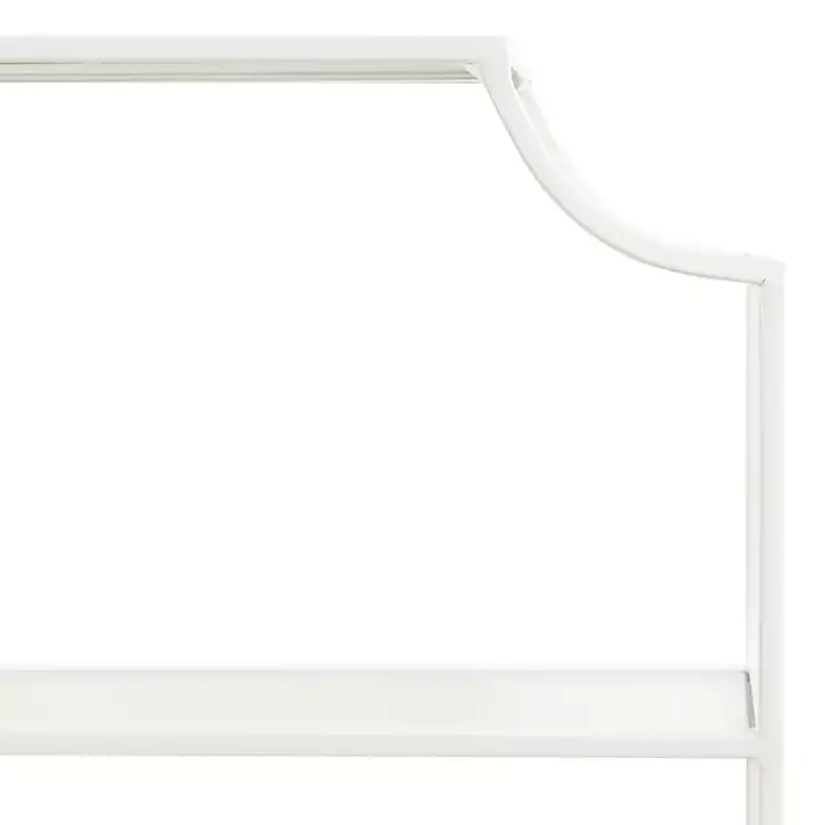 Kirklands Home Metal Scalloped 3-Tier Glass Wall Shelf White Clearance