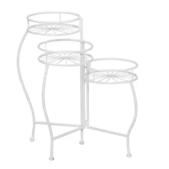Kirklands Home Metal Starburst 3-Tier Plant Stand White Online