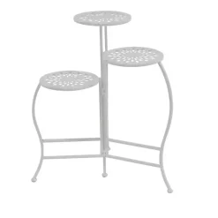 Kirklands Home Metal 3-Tier Plant Stand White Outlet