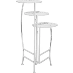 Kirklands Home Metal 3-Tier Plant Stand White Outlet