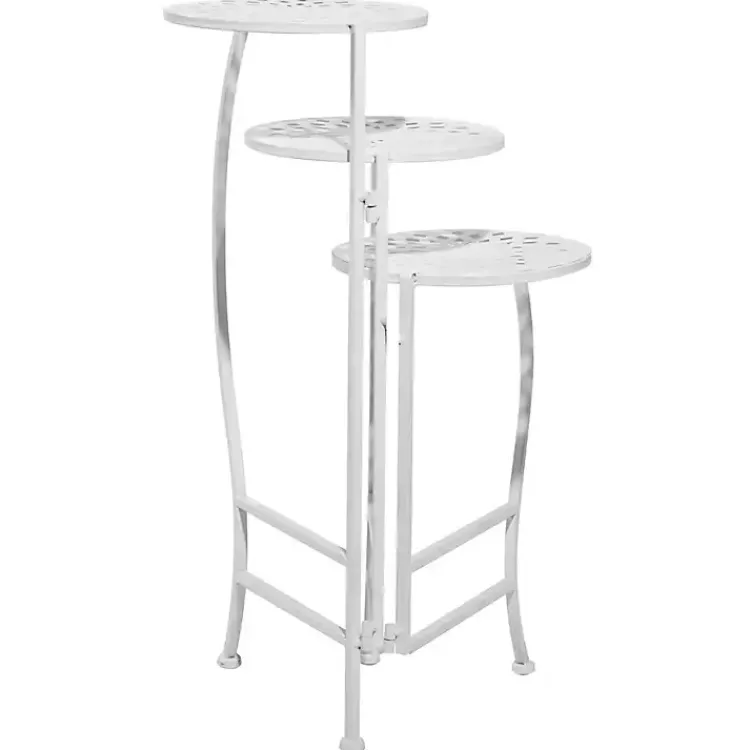 Kirklands Home Metal 3-Tier Plant Stand White Outlet