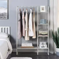Kirklands Home Metal 4-Tier Shelf Clothing Rack White Discount
