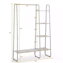 Kirklands Home Metal 4-Tier Shelf Clothing Rack White Discount