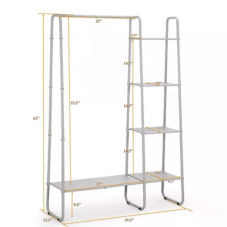Kirklands Home Metal 4-Tier Shelf Clothing Rack White Discount