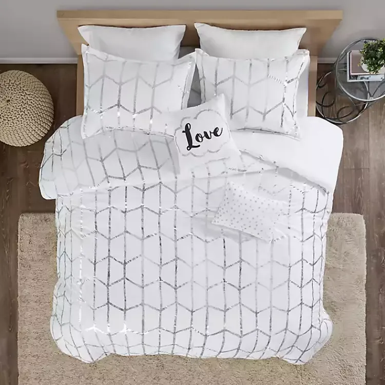 Kirklands Home White Metallic 5-pc. California King Comforter Set Outlet