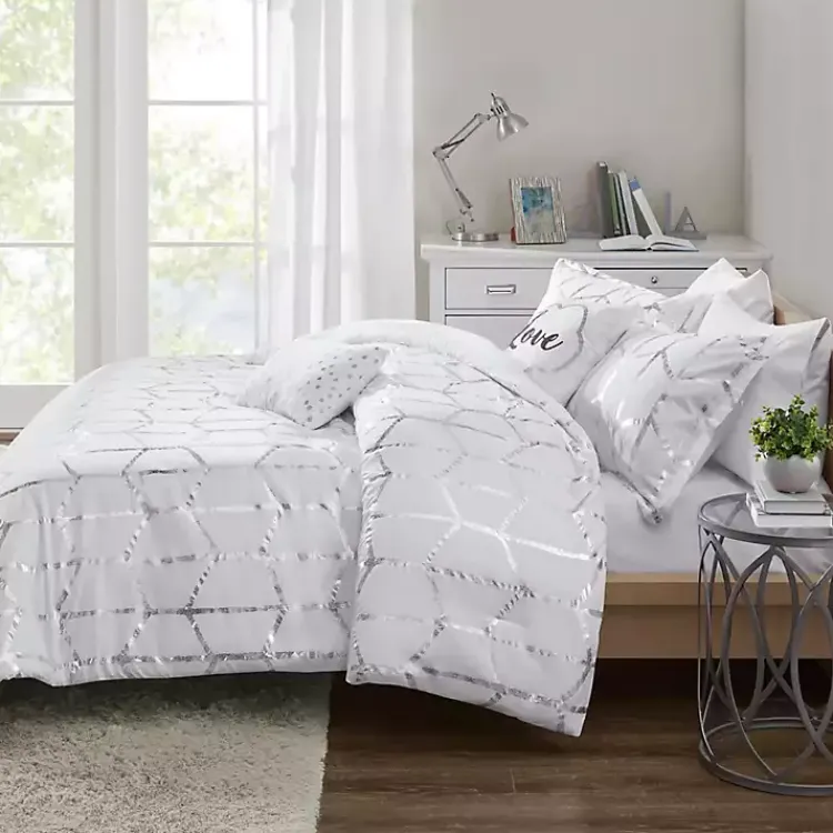 Kirklands Home White Metallic 5-pc. California King Comforter Set Outlet