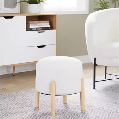 Kirklands Home Michelle Ottoman White Hot