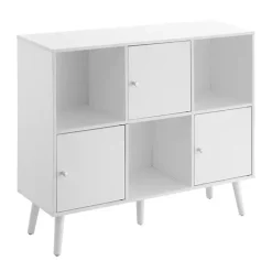 Kirklands Home Mid-Century Modern Cubby Cabinet White Clearance