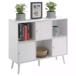 Kirklands Home Mid-Century Modern Cubby Cabinet White Clearance