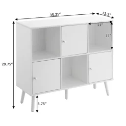 Kirklands Home Mid-Century Modern Cubby Cabinet White Clearance