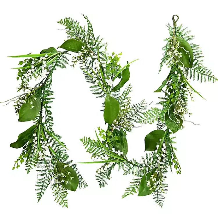 Arrangements & Greenery>Kirklands Home White Mini Flowers Garland