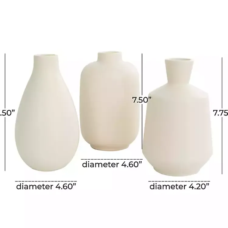 Vases>Kirklands Home Minimalist Ceramic Vases, Set of 3 White