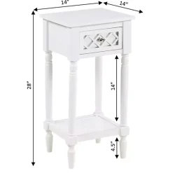 Kirklands Home Mirrored Drawer Square Accent Table White Hot