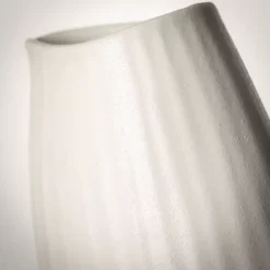 Vases>Kirklands Home Modern Ribbed Ceramic Vase White