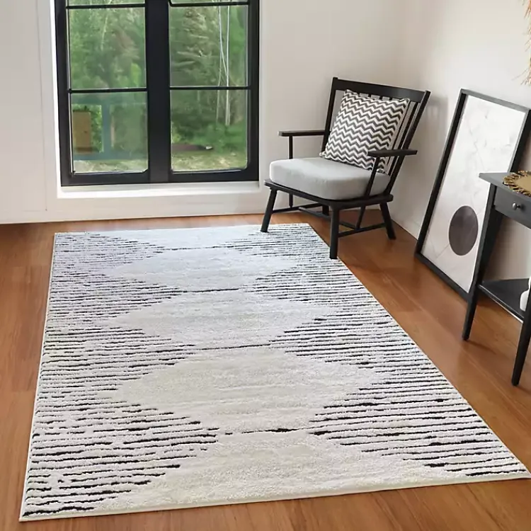 Kirklands Home White Moroccan Accent Rug, 2x3