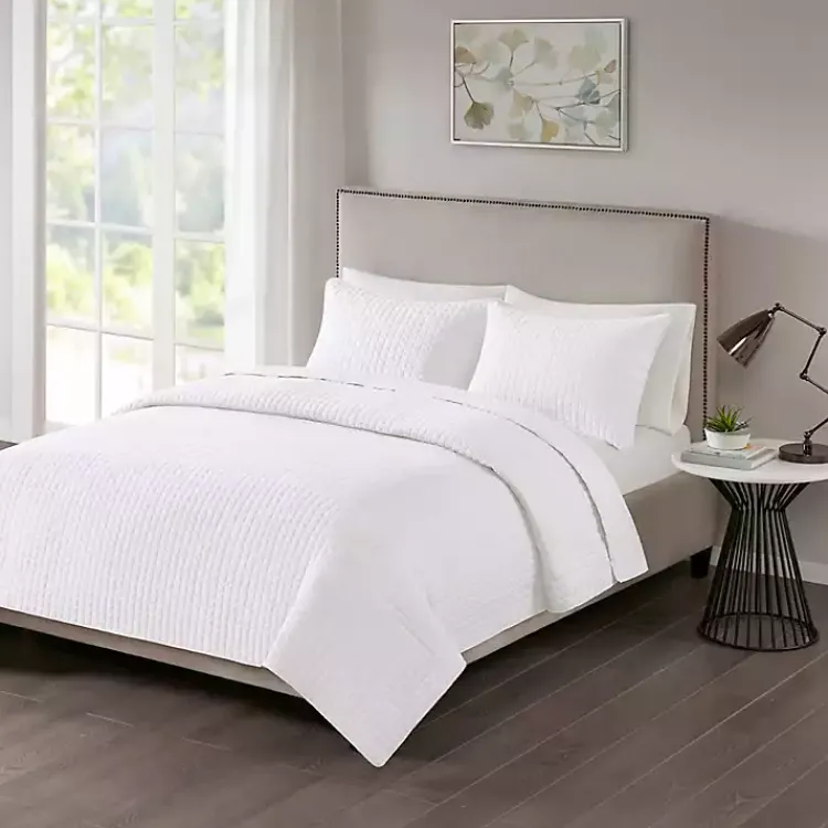 Kirklands Home Nash 3-pc. Reversible Queen Coverlet Set White Sale
