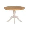 Kirklands Home White Natural Top Pedestal Dining Table Outlet