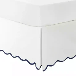 Kirklands Home White Navy Scalloped Coastal Queen Bed Skirt Online