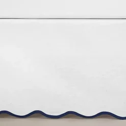 Kirklands Home White Navy Scalloped Coastal Queen Bed Skirt Online