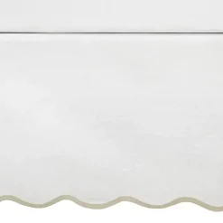 Kirklands Home White Neutral Scalloped Coastal King Bed Skirt Sale