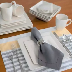 Kirklands Home Nordic Square 16-pc. Dinnerware Set White New