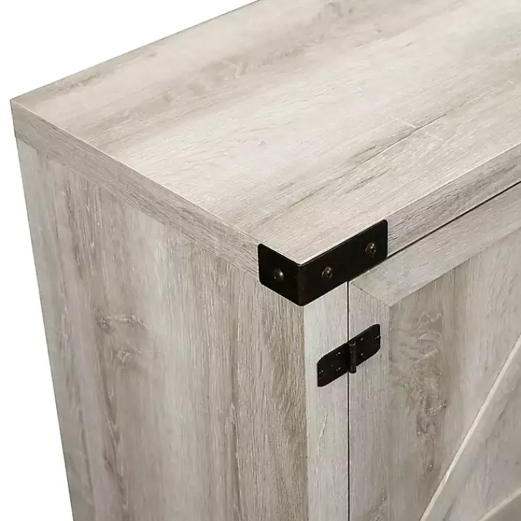 Kirklands Home Oak Barn Door TV Stand White Outlet