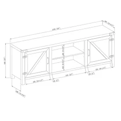 Kirklands Home Oak Barn Door TV Stand White Outlet