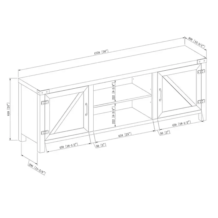 Kirklands Home Oak Barn Door TV Stand White Outlet