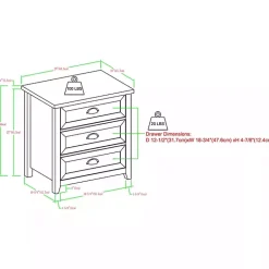 Kirklands Home Oak Bronze Cupped Handle Nightstand White Clearance