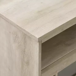 Kirklands Home White Oak Glass Door TV Stand, 58 in. Ivory Outlet