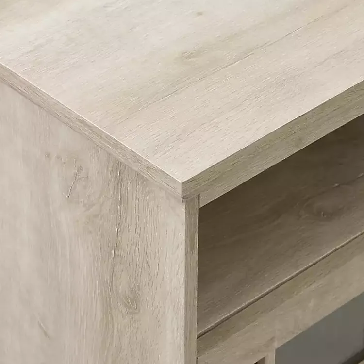 Kirklands Home White Oak Glass Door TV Stand, 58 in. Ivory Outlet