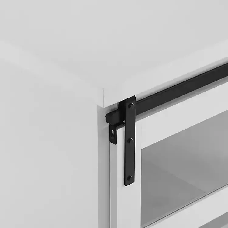 Kirklands Home Oak Sliding Door Cabinet White