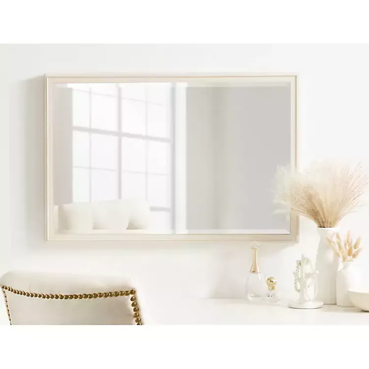 Kirklands Home White Oakhurst Rectangle Wall Mirror, 30 in.