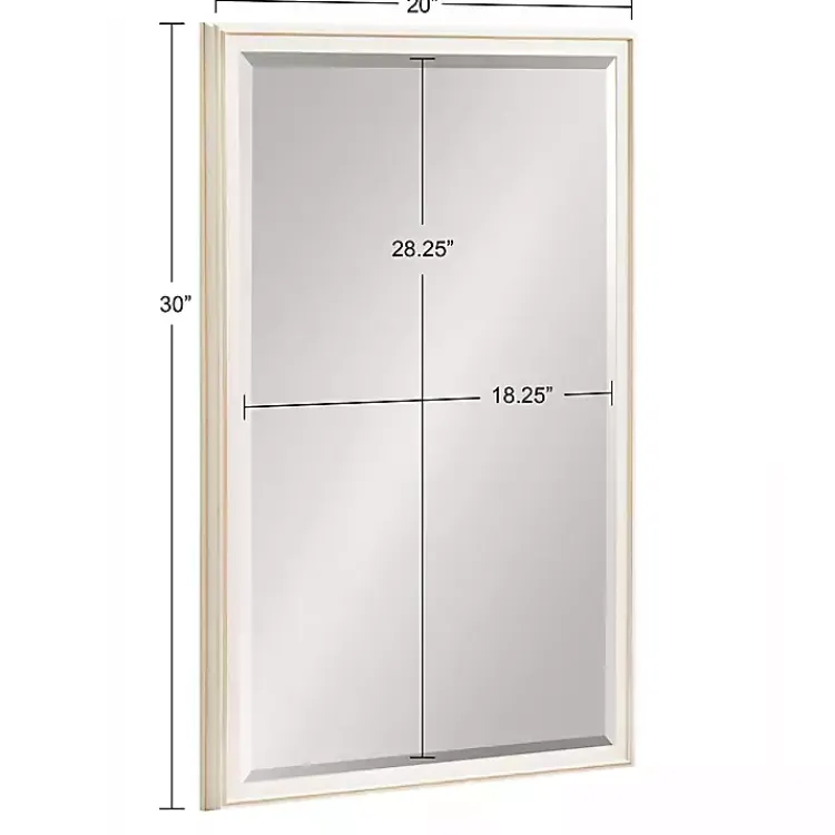 Kirklands Home White Oakhurst Rectangle Wall Mirror, 30 in.