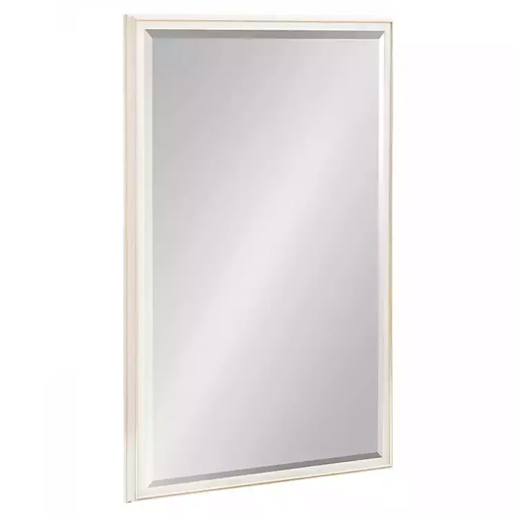 Kirklands Home White Oakhurst Rectangle Wall Mirror, 36 in.