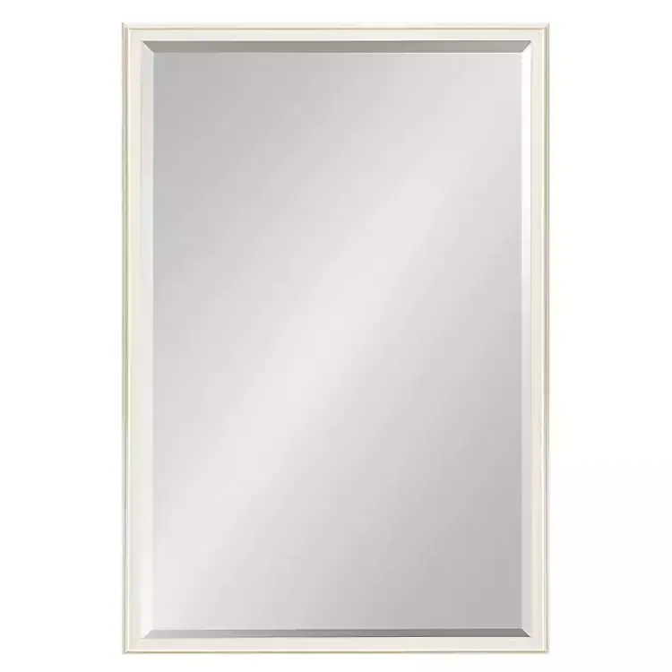 Kirklands Home White Oakhurst Rectangle Wall Mirror, 36 in.