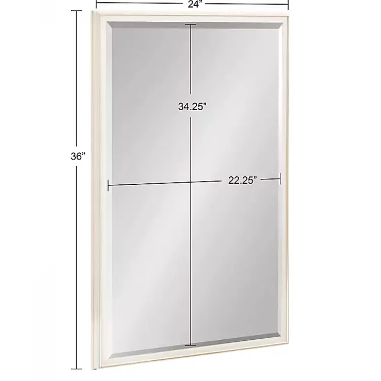 Kirklands Home White Oakhurst Rectangle Wall Mirror, 36 in.