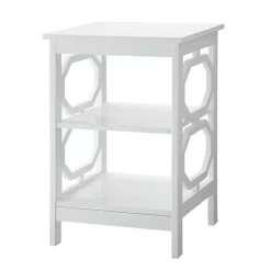 Kirklands Home Octagon 2-Shelf Accent Table White Outlet