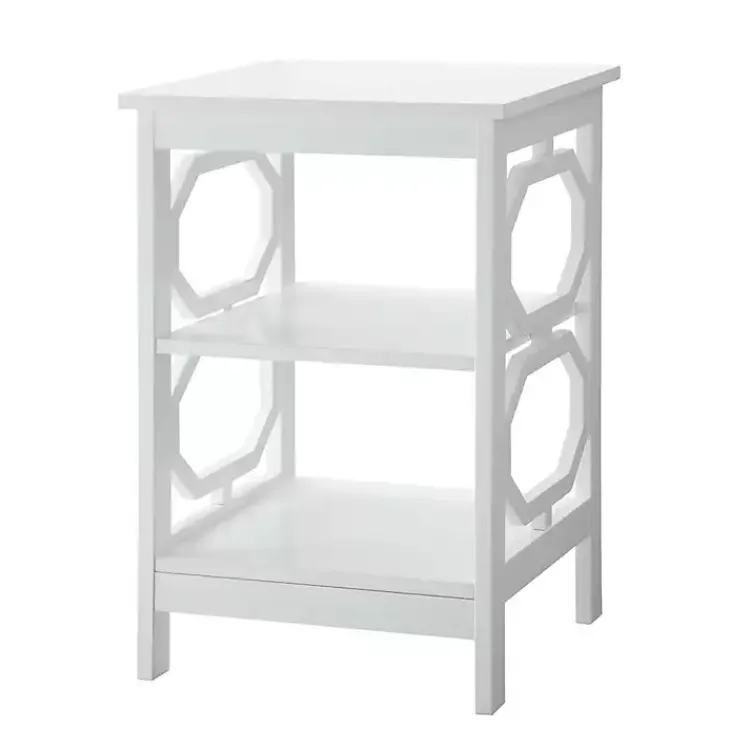 Kirklands Home Octagon 2-Shelf Accent Table White Outlet