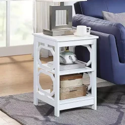 Kirklands Home Octagon 2-Shelf Accent Table White Outlet